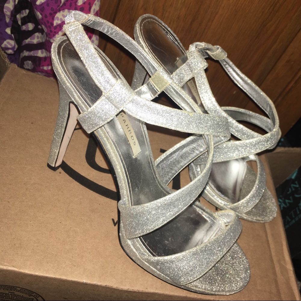Silver Sparkle Prom Heels