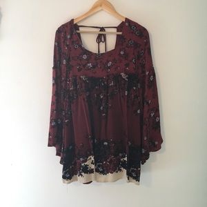 Free People boho long sleeve peasant dress