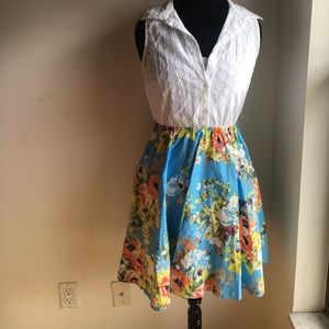 White top floral dress