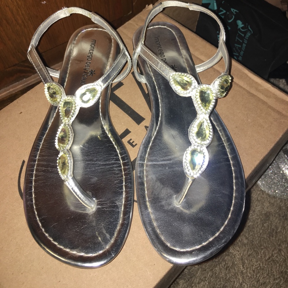 Silver Gemmed Prom Flats