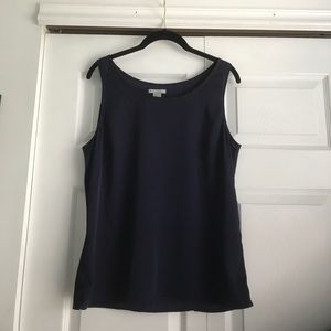Navy blue sheer tank