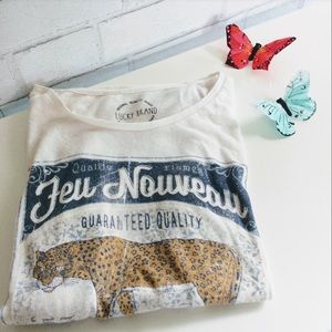 Lucky Brand Feu Nouveau Leopard Shirt Size XS