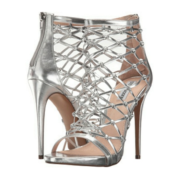 Silver caged heels clearance