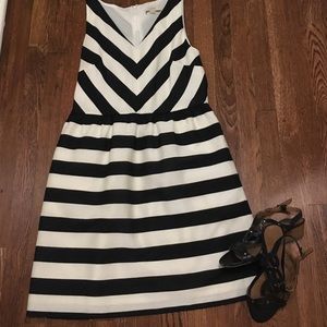 Loft black and white striped dress