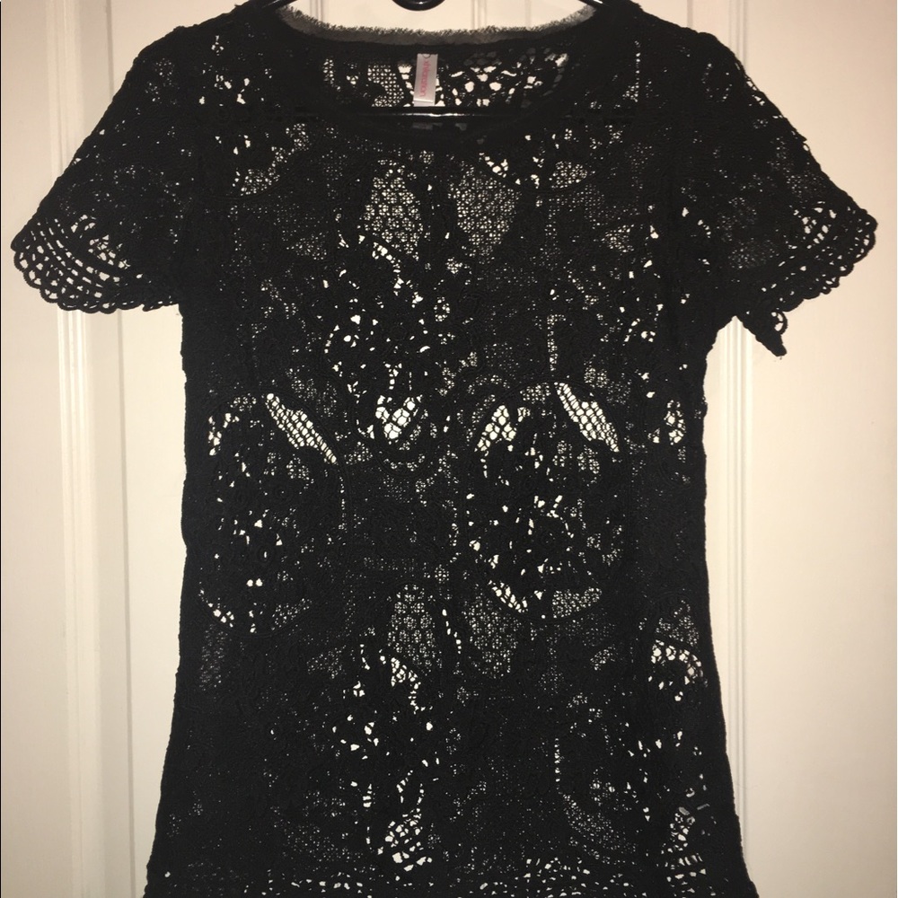 Quality black lace shirt