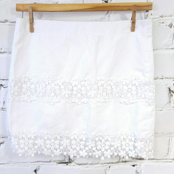 J. Crew White Scalloped Lace Mini Skirt - Picture 4 of 7
