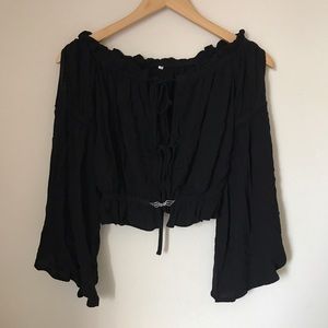 Black off the shoulder top