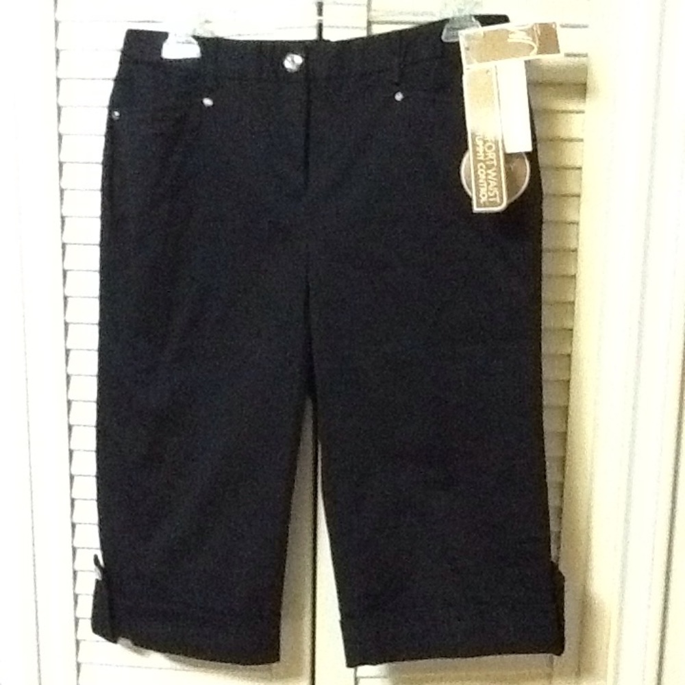 🌹3XHOST PICK🌹 JM COLLECTION PETITE BLACK WALKING SHORTS/NWT/SP 6