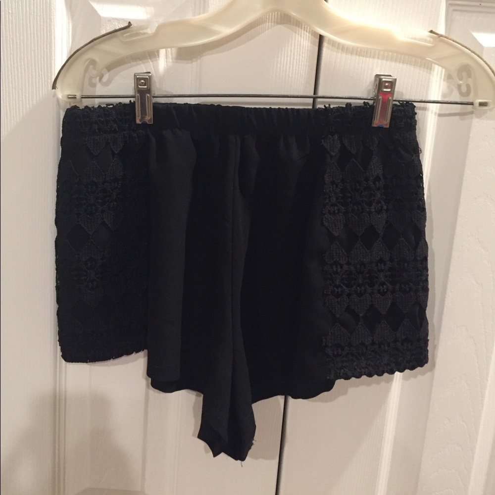 LF Black lace shorts