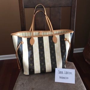 Authentic Rayures Neverfull MM Louis Vuitton LE