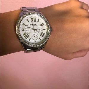 Silver Fossil Watch