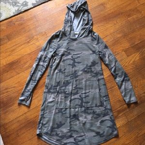 Adorable camo dress with hoodie