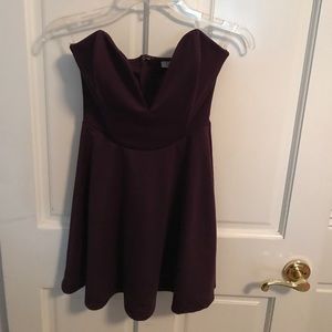 Dark purple v cut short tobi dress