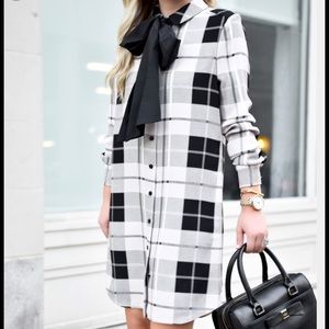 Kate Spade plaid dress with black bow, NWT, 10