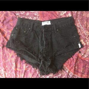 One Teaspoon Moon Bandits  black denim shorts
