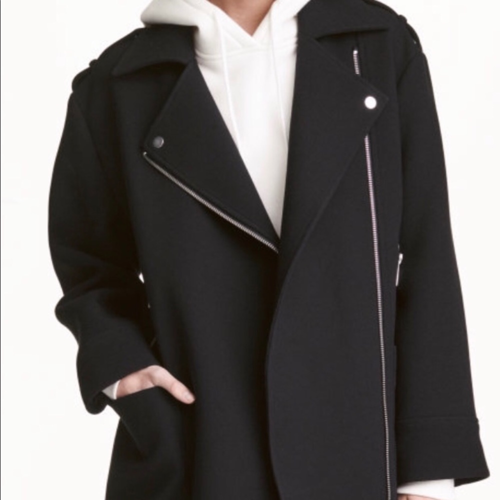 Black coat with zippers