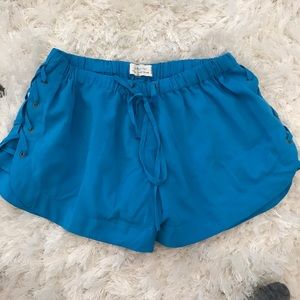 Blue lace up shorts!