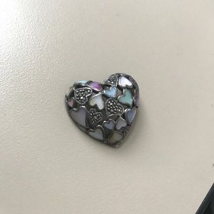 999 Silver heart pendent with mother pearl
