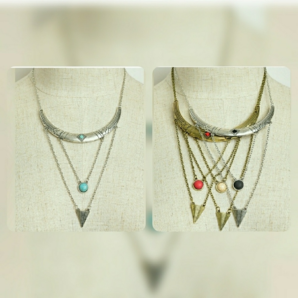 Layered Faux Stone Necklace