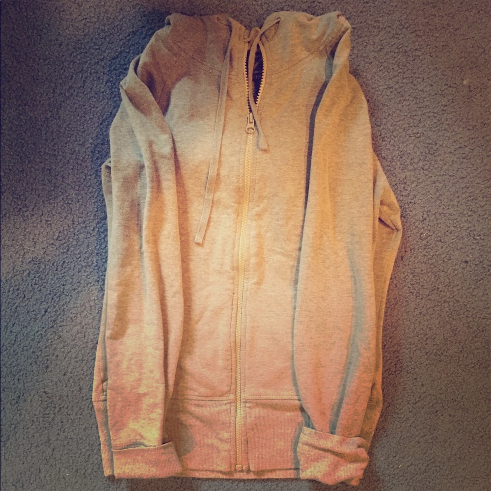 Grey zip-up hoodie