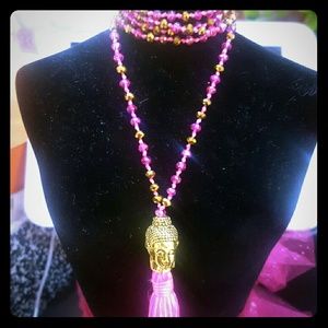 Tassel Necklace Budha Charm