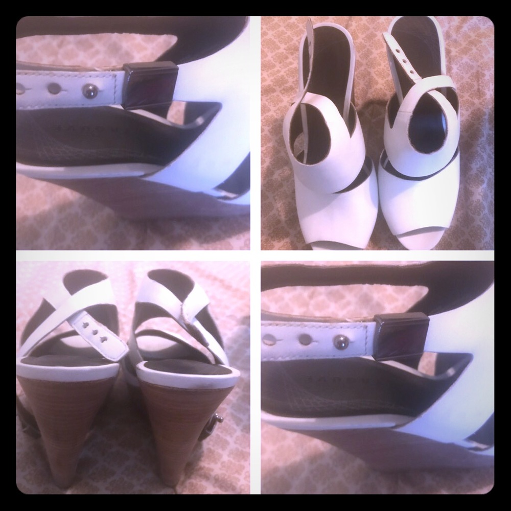 White wedge Trouve' heels