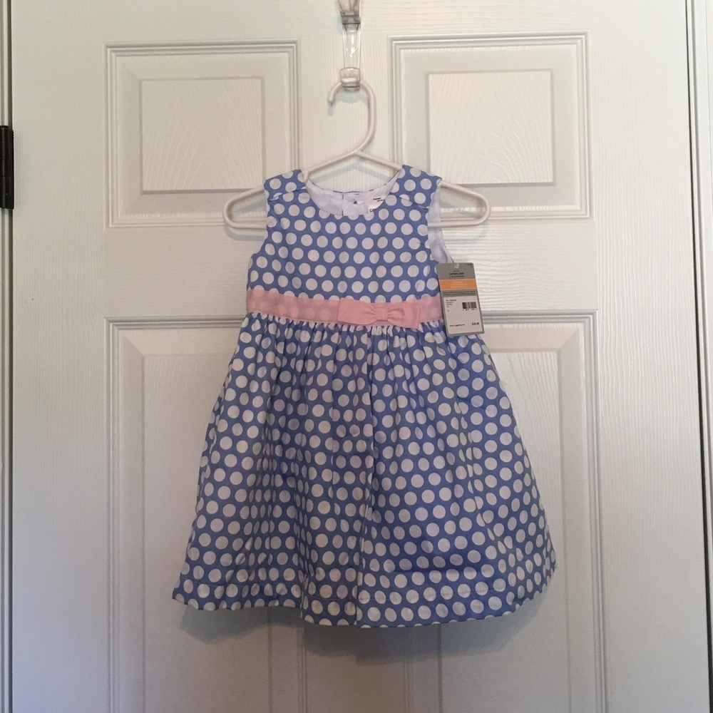 Carter's Dress-light blue with polka dots