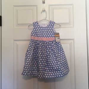 Carter's Dress-light blue with polka dots