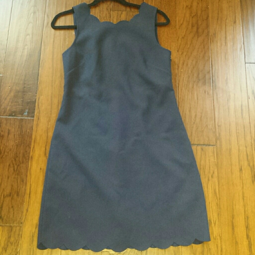 J crew scalloped navy dress