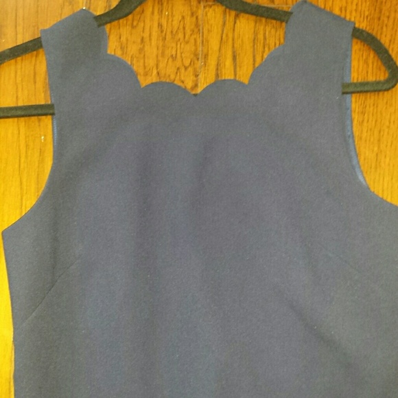 J crew scalloped navy dress - Picture 2 of 2