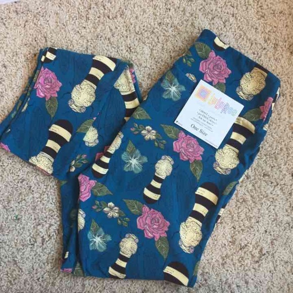 Legging LuLaRoe Motif Cercles Rose Et Bleu - Taille Adulte OS (Occasion Très Bon état)