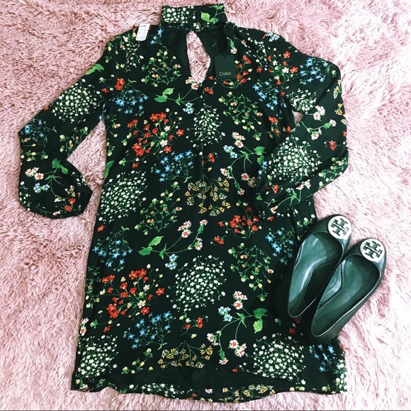 Dalia Dresses & Skirts - FIRM ❤️ NWT Floral High Collar Long Sleeve Dress