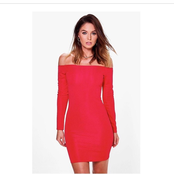 Dresses & Skirts - Red Off the Shoulder Dress