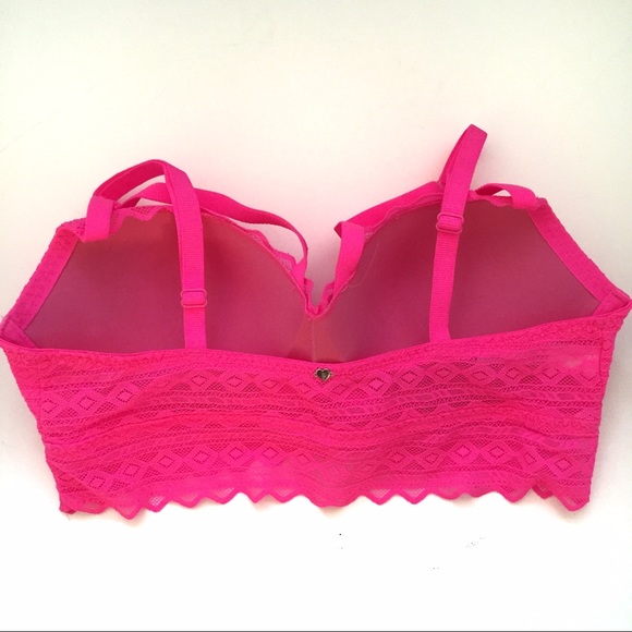 NWOT PINK MEDALLION LACE LIGHTLY LINED BRALETTE - Picture 3 of 7