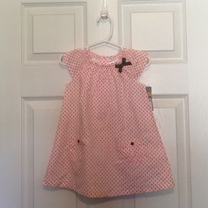 Carter's Dress-white with peach print, cap sleeves