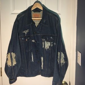 Custom distressed & painted Levi's jacket
