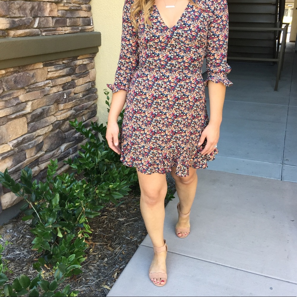 TOPSHOP Peach Ruffle Tea Dress - Picture 3 of 4