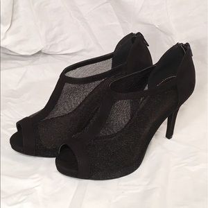 M by Marinelli Whispy Open Toe Bootie, Blk, Size 6