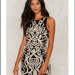 NWT Nasty Gal Black & Gold Embellished Mini Dress