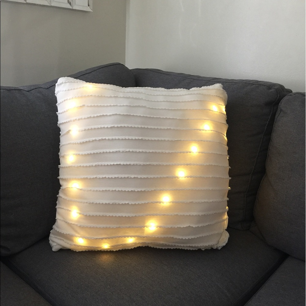Light up led throw pillow