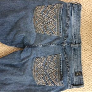 7 for all mankind flare jeans- cool pocket design