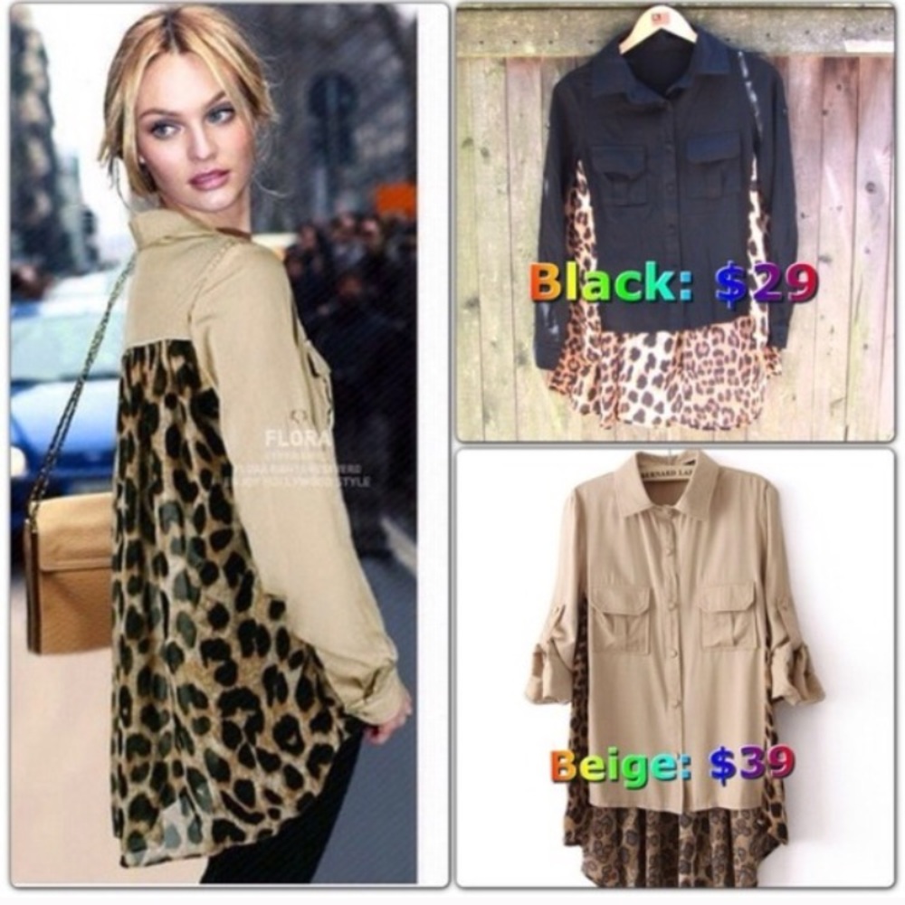 ❤LAST ONES❤ Leopard Front Button Down Loose Top