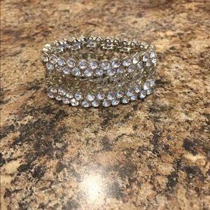 **5 for $15** Stretchy rhinestone silver bracelet