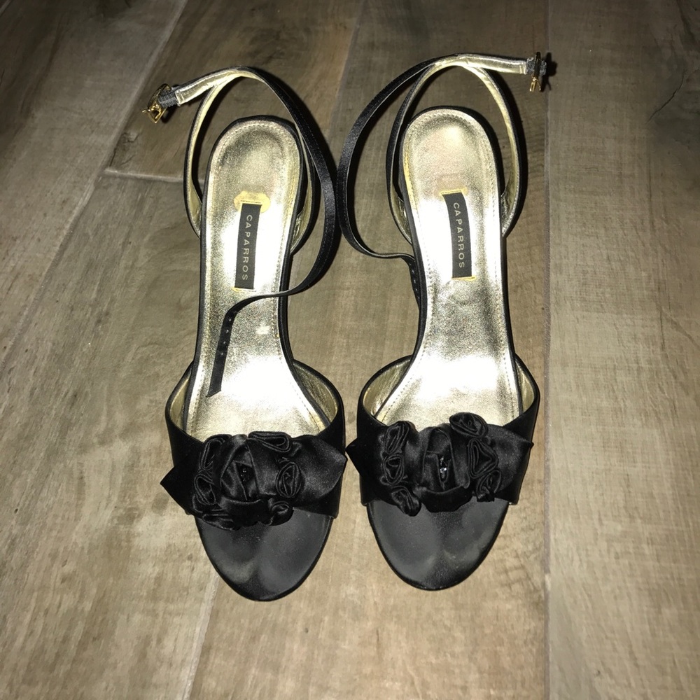 Caparros Satin ankle strap heel sandals