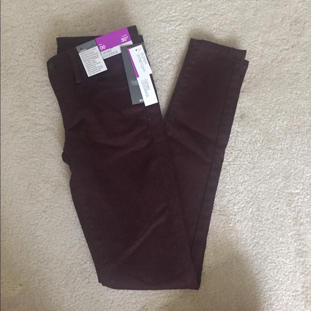 Maroon skinny jeans