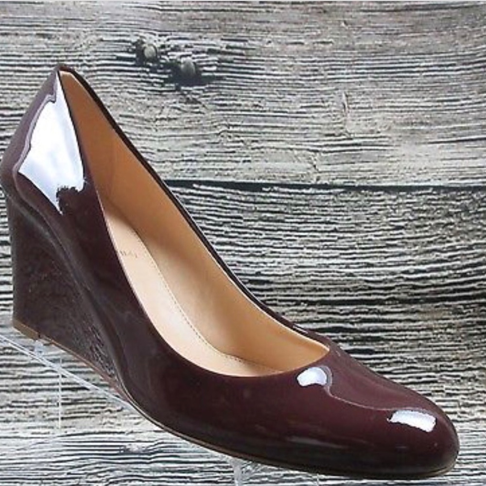 JCrew Women's Italy Martina Patent Leather Wedges