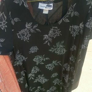 Black and white floral print dress