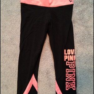 PINK yoga crop pants