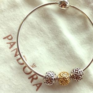 Pandora Essence Bracelet with 14k gold charm