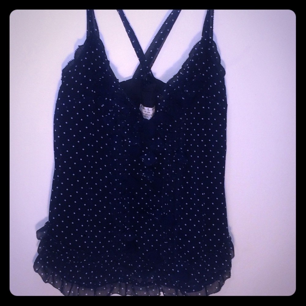 Abercrombie & Fitch navy/white polka dot camisole